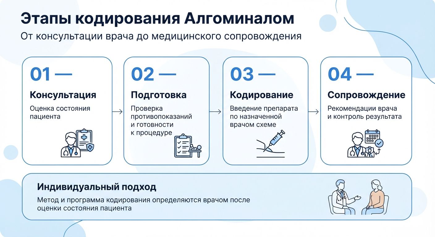 Кодирование препаратом «Алгоминал» в Хотьково инфографика